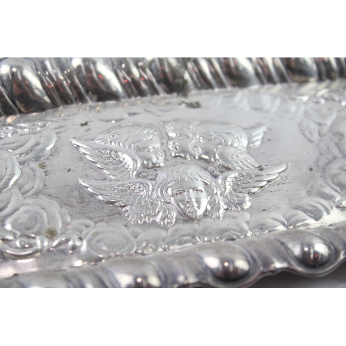 332 - Antique Edwardian 1905 Birmingham Sterling Silver Cherub Vanity Tray (79g)