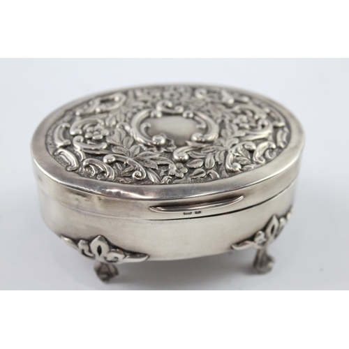 334 - Antique Edwardian 1905 Birmingham Sterling Silver Jewellery / Trinket Box (93g)