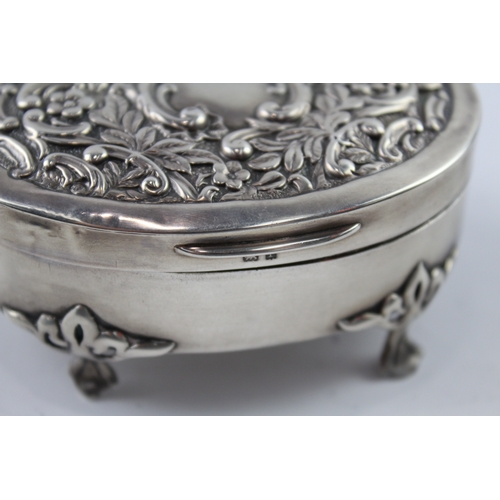 334 - Antique Edwardian 1905 Birmingham Sterling Silver Jewellery / Trinket Box (93g)