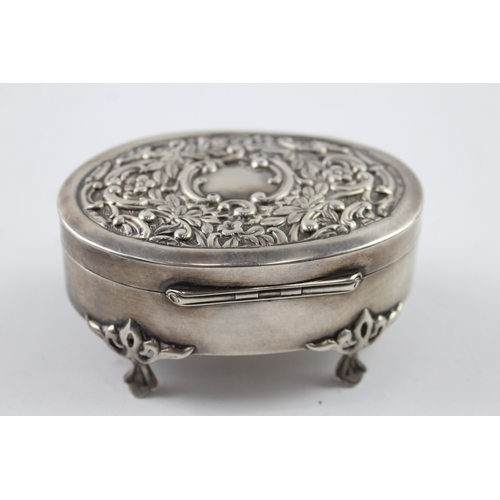 334 - Antique Edwardian 1905 Birmingham Sterling Silver Jewellery / Trinket Box (93g)