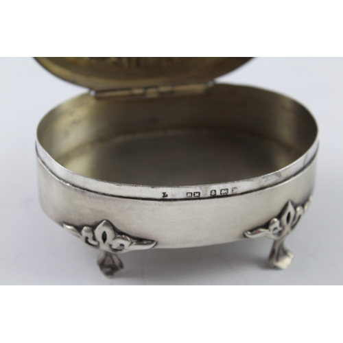 334 - Antique Edwardian 1905 Birmingham Sterling Silver Jewellery / Trinket Box (93g)