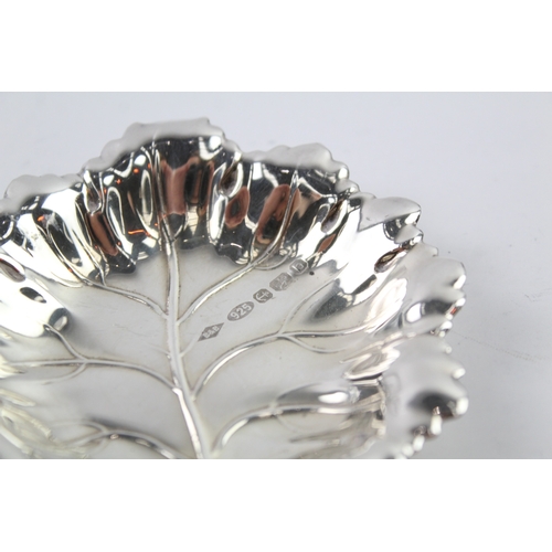 351 - 2 x .925 Sterling Silver Leaf Form Pin / Trinket Dishes Inc Vintage Etc (53g)