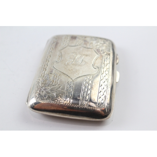 353 - Antique Hallmarked 1912 Birmingham Sterling Silver Cigarette Case (62g)