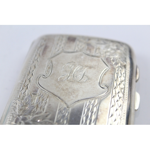 353 - Antique Hallmarked 1912 Birmingham Sterling Silver Cigarette Case (62g)