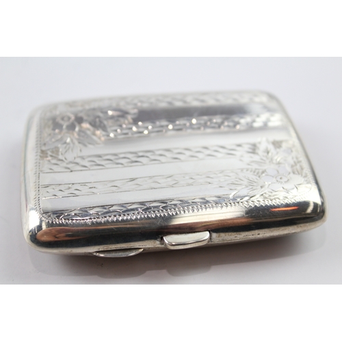 353 - Antique Hallmarked 1912 Birmingham Sterling Silver Cigarette Case (62g)