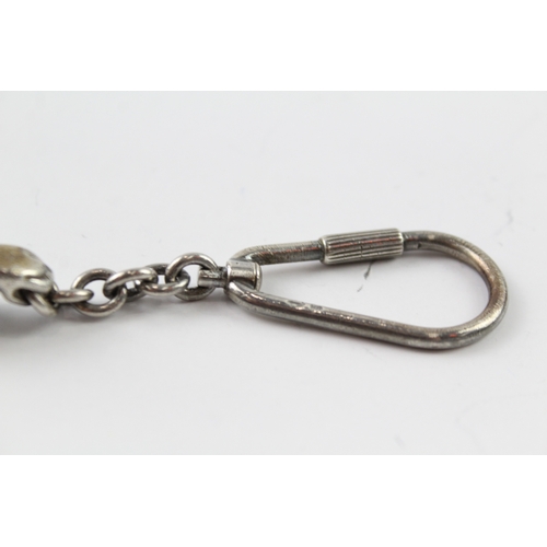 370 - Vintage Hallmarked 1998 Edinburgh Sterling Silver Jaguar Keyring (35g)