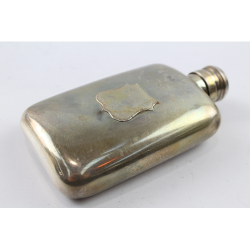 374 - Antique Victorian Hallmarked 1878 London Sterling Silver Gents Hip Flask (148g)