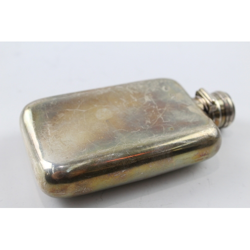 374 - Antique Victorian Hallmarked 1878 London Sterling Silver Gents Hip Flask (148g)