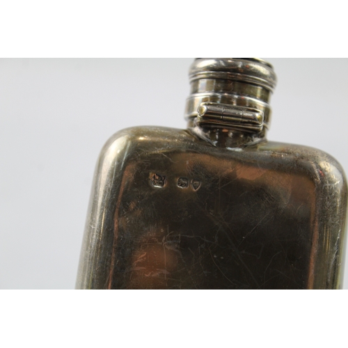 374 - Antique Victorian Hallmarked 1878 London Sterling Silver Gents Hip Flask (148g)