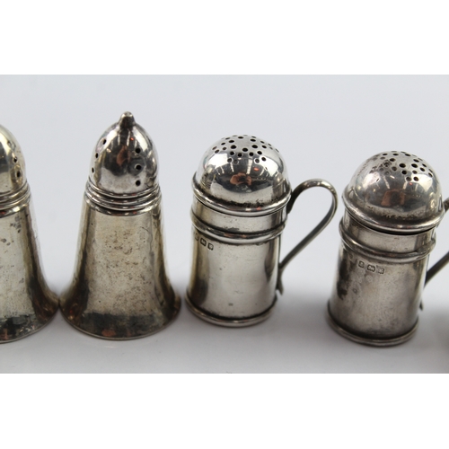 375 - 6 x Antique / Vintage .925 Sterling Silver Salts Inc Edwardian, Novelty Etc 53g