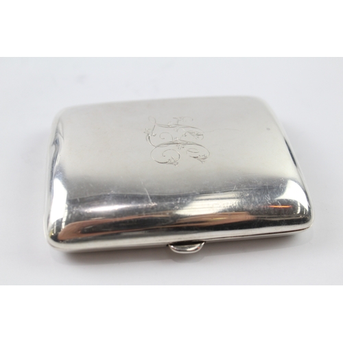 378 - Antique Hallmarked 1911 Birmingham Sterling Silver Cigarette Case (103g)