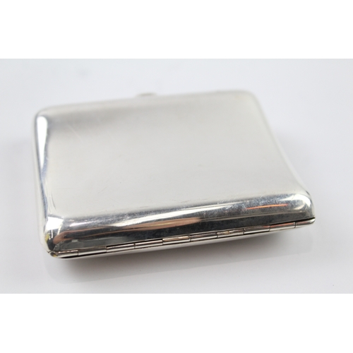 378 - Antique Hallmarked 1911 Birmingham Sterling Silver Cigarette Case (103g)