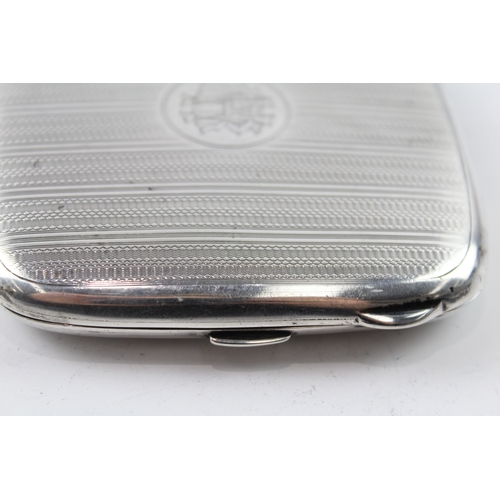 381 - Antique Hallmarked 1920 Birmingham Sterling Silver Cigarette Case (111g)