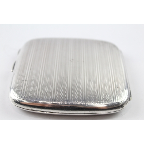 381 - Antique Hallmarked 1920 Birmingham Sterling Silver Cigarette Case (111g)