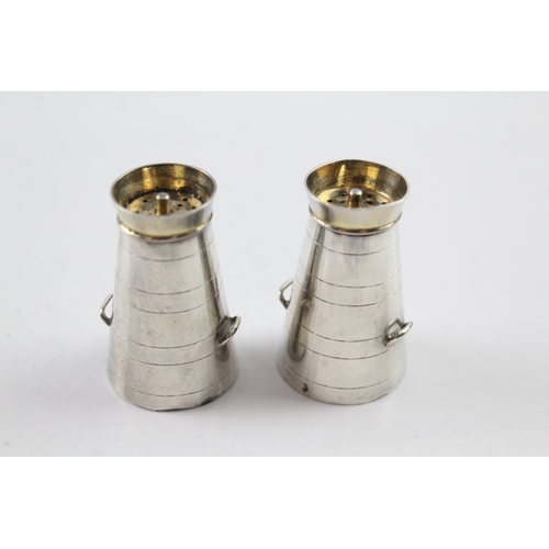 387 - Antique Victorian 1890 London Sterling Silver Novelty Salt & Pepper Set (31g)