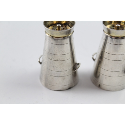 387 - Antique Victorian 1890 London Sterling Silver Novelty Salt & Pepper Set (31g)