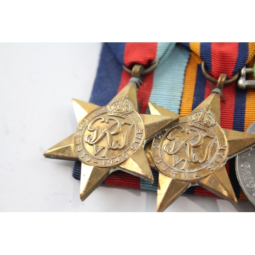 390 - WW2 ER II RAF Officers Mounted Medal Group Inc Burma Star Etc