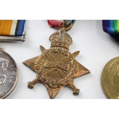 391 - WW1 1914-15 Star Medal Trio 22678 Pte W. Duvall Liverpool Regt x 3