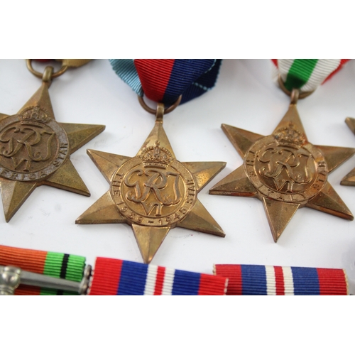 393 - WW2 Medals Inc Africa & Italy Stars Defence Medals x 10