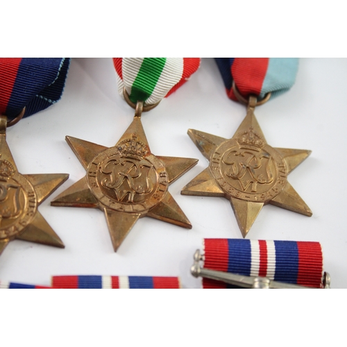 393 - WW2 Medals Inc Africa & Italy Stars Defence Medals x 10