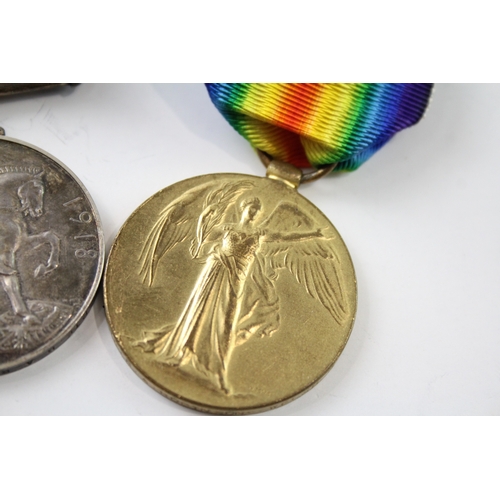 396 - WW1 Medal Pair 48164 Pte B.A Robinson Welsh Regt x 2