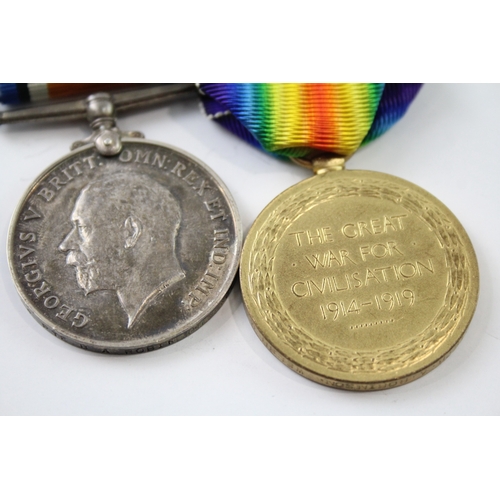 396 - WW1 Medal Pair 48164 Pte B.A Robinson Welsh Regt x 2