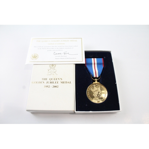 398 - Boxed ERII Queens Golden Jubilee Medal w/ COA