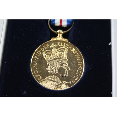 398 - Boxed ERII Queens Golden Jubilee Medal w/ COA