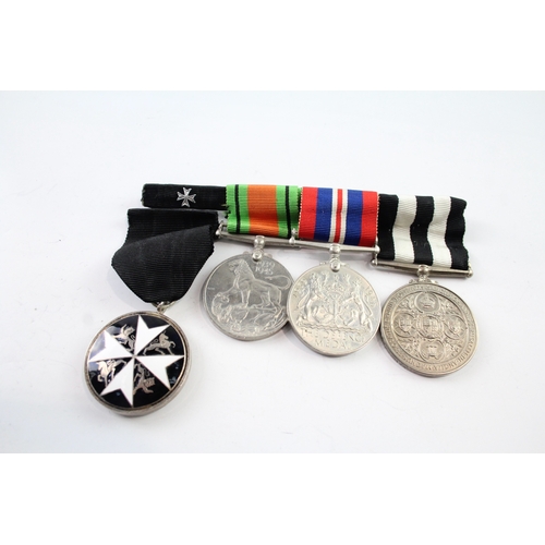 399 - WW2 Order Of St John Mounted Medal Group Named AC Beckenham 1970 & 1974