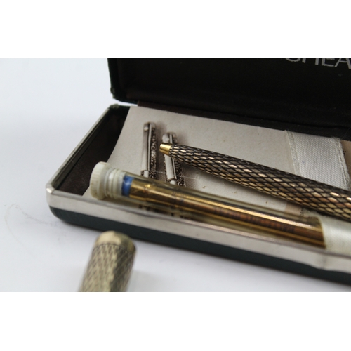 468 - Vintage Sheaffer Imperial 14ct Gold Plated Fountain Pen w/ 14ct Gold Nib Etc