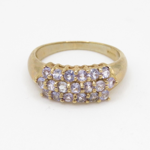 181 - 9ct gold purple gemstone set ring (3.4g) Size N