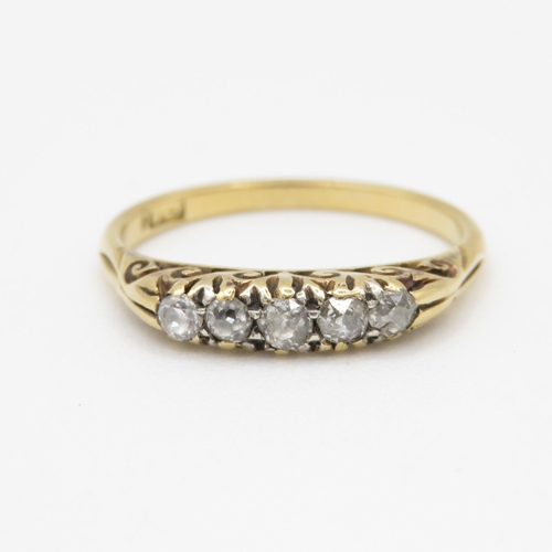 234 - 18ct gold old mine cut diamond ring (2.5g) Size L 1/2