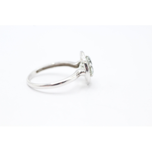 103 - 9ct gold quartz and diamond ring (2.4g) Size N