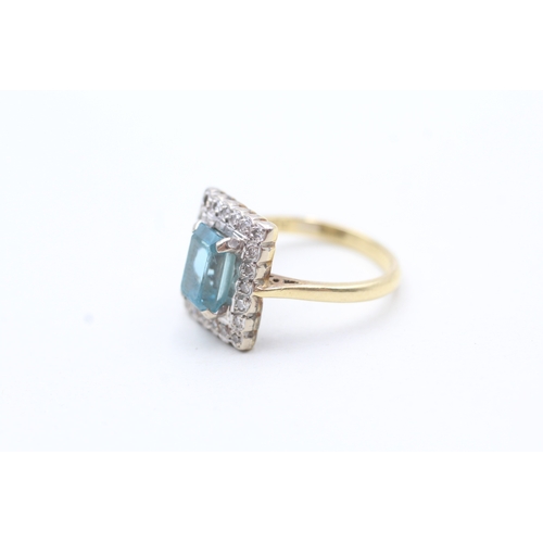 19 - 18ct gold zircon and diamond ring (5.1g) Size L