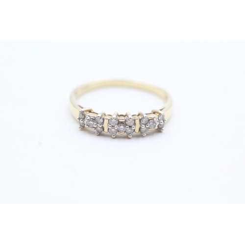 195 - 14ct gold diamond set dress ring (2.2g) Size R