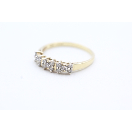 195 - 14ct gold diamond set dress ring (2.2g) Size R