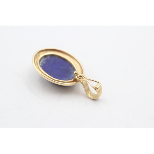 198 - 14ct gold lapis lazuli pendant (2.6g)