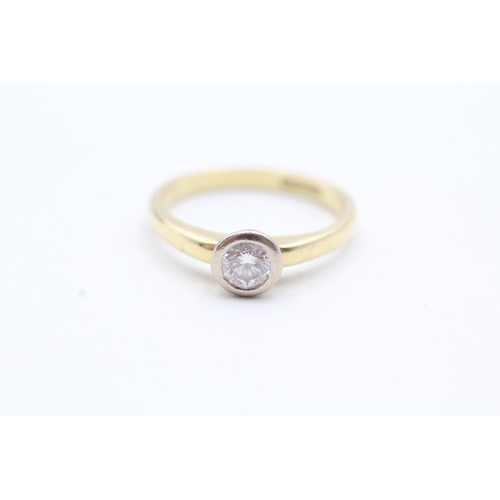 241 - 18ct gold diamond solitaire ring (3.6g) Size N