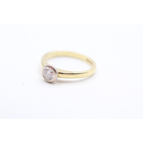 241 - 18ct gold diamond solitaire ring (3.6g) Size N