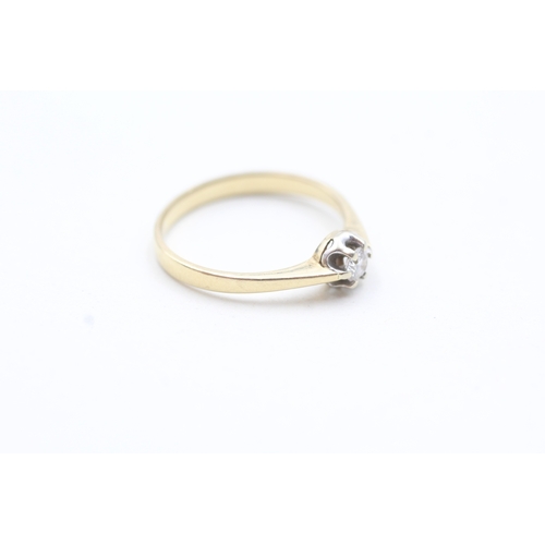 49 - 14ct gold diamond single stone ring (2.1g) Size O 1/2