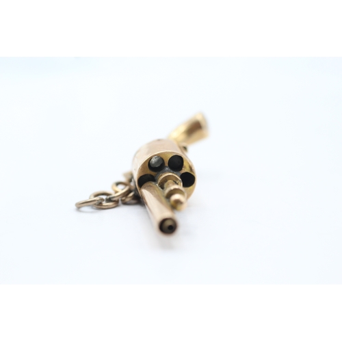 8 - 15ct gold antique revolver gun charm (7.2g)