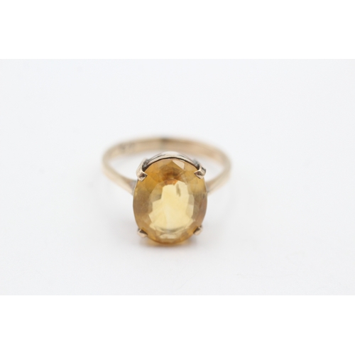 81 - 9ct gold citrine single stone ring (3.1g) Size O