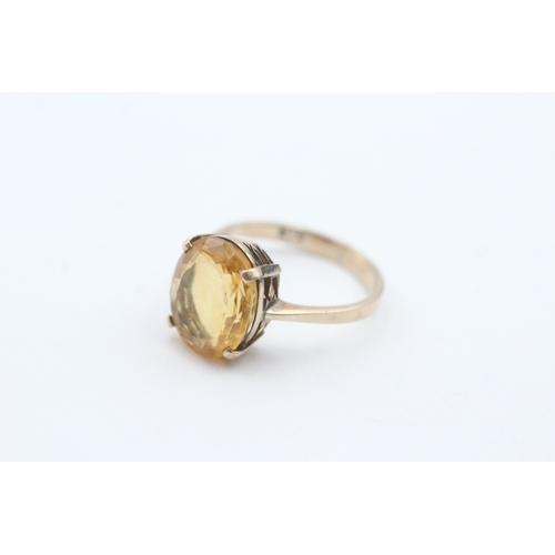 81 - 9ct gold citrine single stone ring (3.1g) Size O