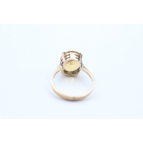 81 - 9ct gold citrine single stone ring (3.1g) Size O