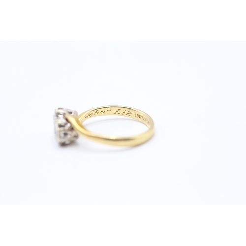 97 - 18ct gold illusion set diamond Toi et Moi ring (2.8g) Size K