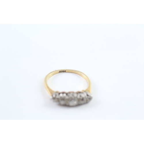 41 - 18ct gold vintage diamond five stone ring (2.5g) Size K