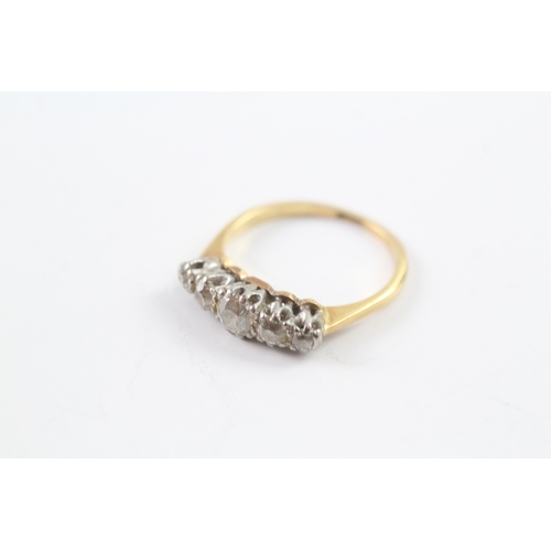 41 - 18ct gold vintage diamond five stone ring (2.5g) Size K