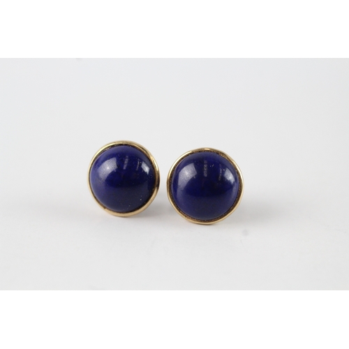 42 - 9ct gold lapis stud earrings (2.3g) Size