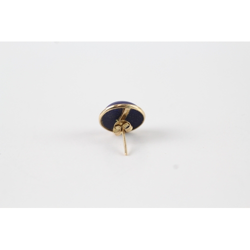 42 - 9ct gold lapis stud earrings (2.3g) Size