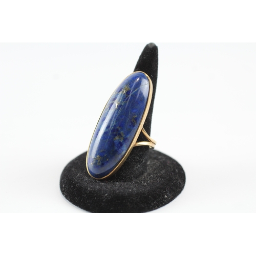 50 - 14ct gold lapis lazuli ring (11.5g) Size Q